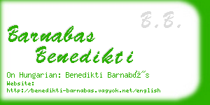 barnabas benedikti business card